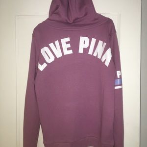 Pink half-zip sweatshirt